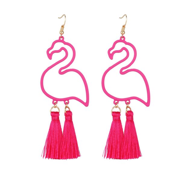 Wholesale Earrings Creative All-match Flamingo Tassel Pendant Earrings Simple Street Shooting Explosions Jewelry