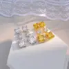 Wholesale 1 Pair Basic Simple Style Square Inlay Copper Zircon Drop Earrings