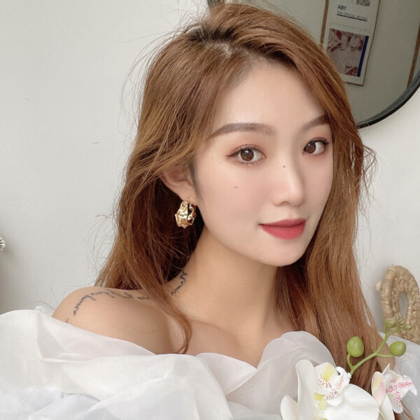 oly-bbfc8646e0a6aba617bc93fd4a0960e7 Wholesale personality irregular metal earrings temperament cold style earrings street fashion ear jewelry women's 5687