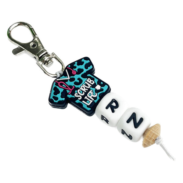 Wholesale Nurse Day Keychain Nurse Clothing Medical Gift Silicone Alphabet Bead Key Set Bag Pendant