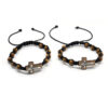 Wholesale Knot Cross Bracelet Alloy Pine Beads Woven Knot Rosary Beads Bracelet Adjustable E-commerce