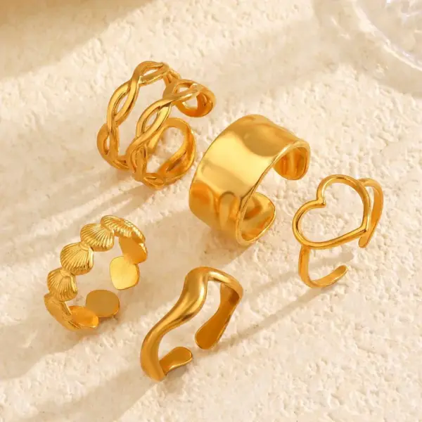 Wholesale Stainless Steel Open Ring Irregular Design Elegant Sexy Style For Women Couples Adults Universal Season Fashion Jewelry