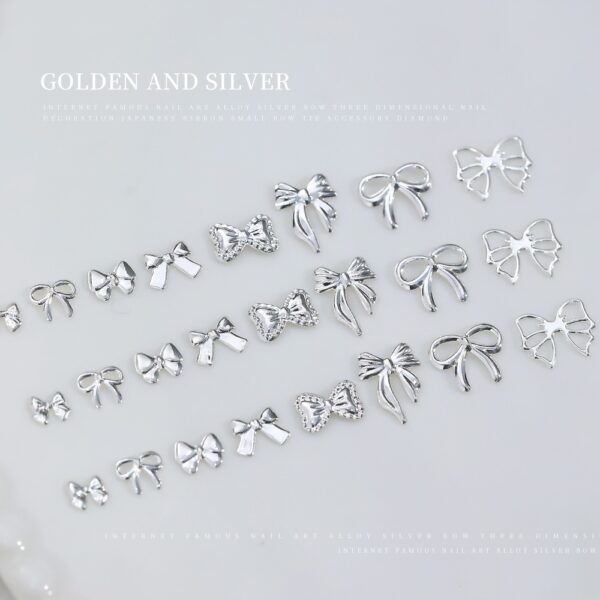 oly-bc2025a679451780957a5fd201b5aa5c Wholesale Popular Manicure Jewelry Gold and Silver Hollow Alloy Bow Tie Flash Light Luxury All-match Bow Manicure Nail Accessories