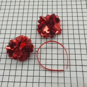Red love sequin headband