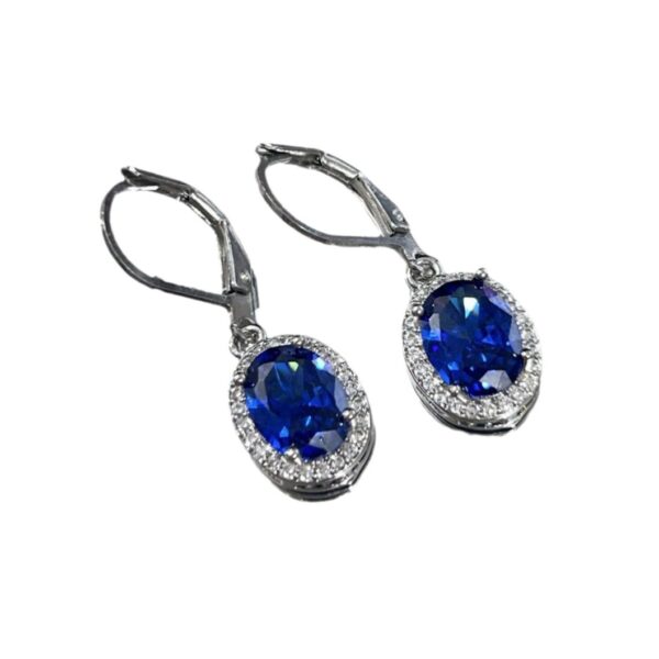 Wholesale red luxury sapphire blue zircon long earrings temperament Valentine's Day gift earrings women