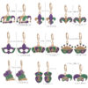 oly-bc33f534890425987042fda55580d899 Wholesale Carnival Earrings Flash Iris Flower Mask Earrings Crown Earrings Trendy Fashion All-match Earrings