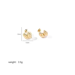 Gold / Double Oval Earrings