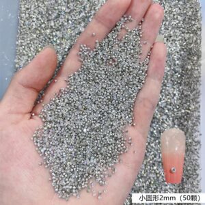 Pointed bottom white pointed bottom zircon 2*2 small round / 1w (original black gold paper packaging)