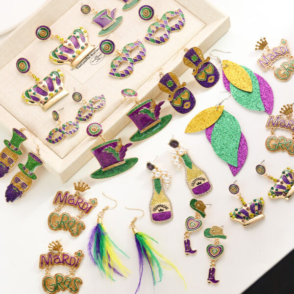 oly-bc61fc2eccb24e46363d31742ff94bed Wholesale Carnival Earrings Fashion Fashion English Alphabet Color Niche Design Sense Earrings for Women