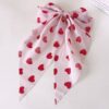 Wholesale valentine's day bow ribbon spring clip heart-shaped red lip printing hair clip hair accessories