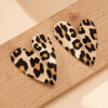 Wholesale Trend Autumn and Winter Printing Leopard Print Love Exaggerated Niche Design Valentine's Day Gift Earrings
