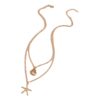oly-bc6d9323f6d60f224e5ee53a94818418 Wholesale Jewelry Simple Beach Shell Starfish Five-Pointed Star Double-Layer Necklace Necklace for Women Shein Style