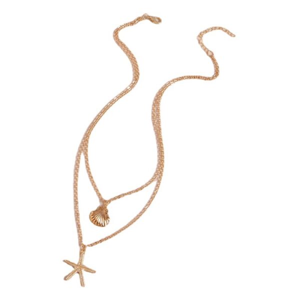oly-bc6d9323f6d60f224e5ee53a94818418 Wholesale Jewelry Simple Beach Shell Starfish Five-Pointed Star Double-Layer Necklace Necklace for Women Shein Style