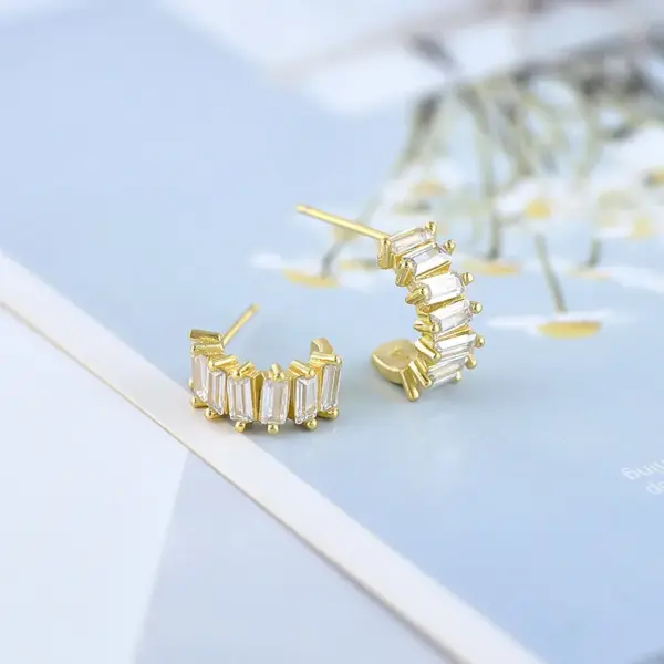 Wholesale 1 Pair Simple Style Geometric Copper Zircon Earrings