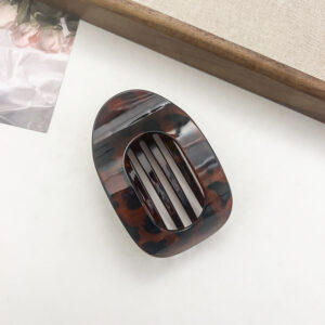 Oval hairpin-solid red leopard print / Ps+silica gel