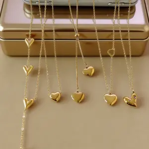 Wholesale 18K Gold Plated 304 Stainless Steel Vacuum Electroplating (In Furnace) Heart-Shaped Elegant O-Chain Box Chain/Square Pearl Chain Necklace Suitable For Women To Wear On Valentine's Day Or Dates
