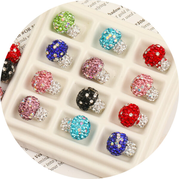 oly-bcb4b96ccac89f632c79e929cc7a994a Wholesale Soft Pottery Heavy Industry Diamond Small Mushroom Beaded Diy Bracelet Mobile Phone Chain Keychain Necklace Pendant Beaded Pen Accessories