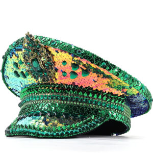 Wholesale Green sequined Festival performance European and American rhinestone all-match diamond-embedded Crown navy hat party Carnival birthday wedding cover