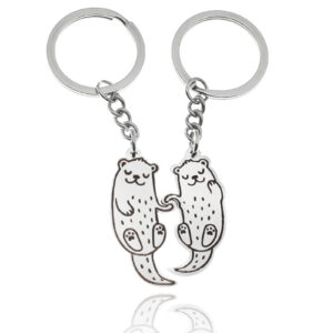 oly-bce087836455c60b1f5503bdf9a20855 Wholesale handle otter pair best friend couple girlfriends metal key ring pendant key chain