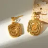 Wholesale Artistic Gold-Plated 18K Stainless Steel Snail Spiral Pendant Earrings Elegant Luxury Romantic Polished Finish For Women