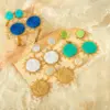 Wholesale 18K Gold Plated 304 Stainless Steel Vacuum Electroplating (In Furnace) Sun Anti-Allergy Earrings For Women Holiday Party Street Style
