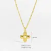 Wholesale Light Luxury Style 18K Gold Plated Zircon Texture Cross Pendant Necklace Retro Versatile Daily Classic Collarbone Chain