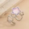 Wholesale Colorful Star Stainless Steel Open Ring Fashionable Freshened Up Diamond Embedded Non-Fading Hand Jewelry For Women