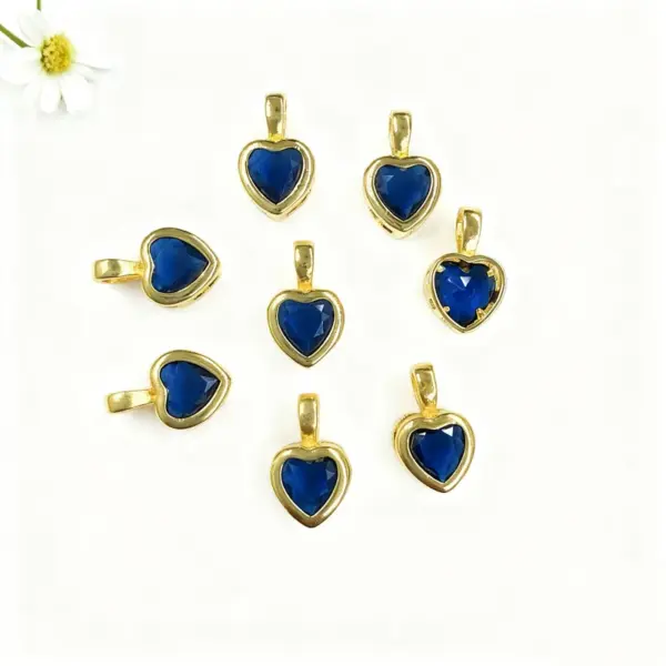 oly-bd48dd08c2c8033573f4d52316bc1079 Wholesale 18K Gold Plated Copper Color Retention Zircon Heart-Shaped Birthstone Pendant DIY Jewelry Hanging Water Plated Imitation Gold Geometric