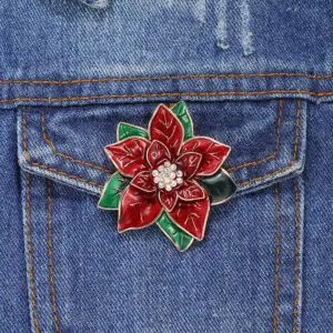 Wholesale Elegant Rose Ball Fashion Alloy Plated Metal Brooch Pin Unisex Stylish Leaf Pattern Zinc Alloy Jewelry Accessory