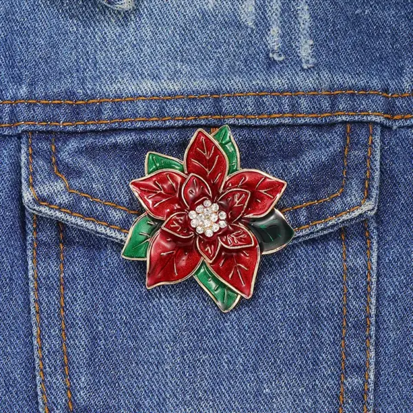 Wholesale Elegant Rose Ball Fashion Alloy Plated Metal Brooch Pin Unisex Stylish Leaf Pattern Zinc Alloy Jewelry Accessory