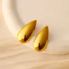 Wholesale 302 Stainless Steel Geometric Water Droplets Electroplated Golden Plated IG Style Casual Elegant Ear Studs