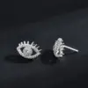 Wholesale Fashionable Full Diamond Devil's Eye Earrings Style Resin Post Studs Geometric And Star Patterns For Women