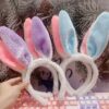 oly-bd6becb16554f52675dc040b4c2f40ab Wholesale Upgraded Easter Pink Plush Rabbit Ears Luminous Hair Band Children's Holiday Show Stall Toys
