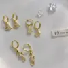 Wholesale Brass Zircon Moon Heart Shape Butterfly Drop Earrings