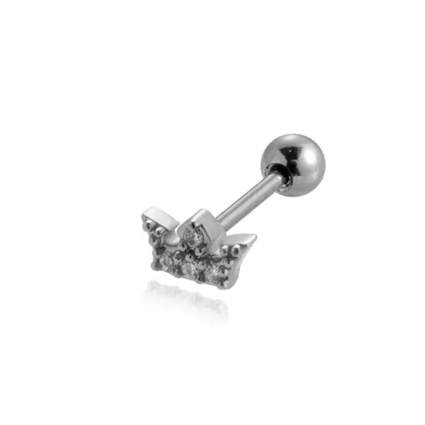 Wholesale 1 Piece Ear Cartilage Rings & Studs Vintage Style French Style Simple Style Crown Flower Butterfly 316L Stainless Steel Copper Waterproof Non Tarnish Surgical Steel Zircon