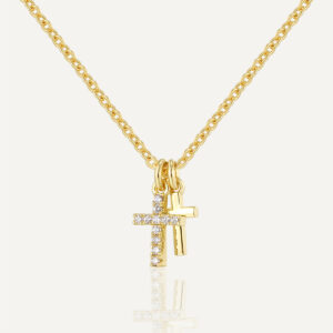 oly-bd82ee090ffeca3f043206ddd3d03860 Wholesale N0292 Retro Personalized Niche Design Necklace Women's Gold-plated Zircon Cross Necklace Pendant