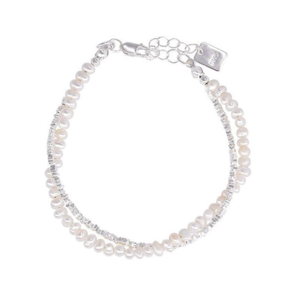 oly-bd84563ca7de92f8341ab096c1d822bf Wholesale Korean-style Fashion Niche Heavy Industry Pearl Silver Beaded Bracelet Women's Light Luxury Exquisite All-match Bracelet for Girlfriends
