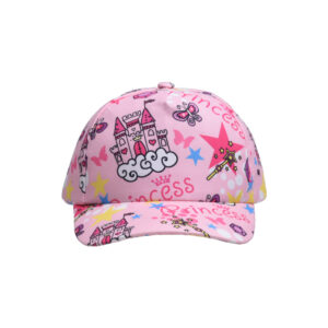 Pink magic fairy castle-children's peaked cap / (Free size-Velcro adjustment)(52-54cm)