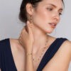 Wholesale Titanium steel, stainless steel, natural lapis lazuli bracelet, tassel earrings, necklace