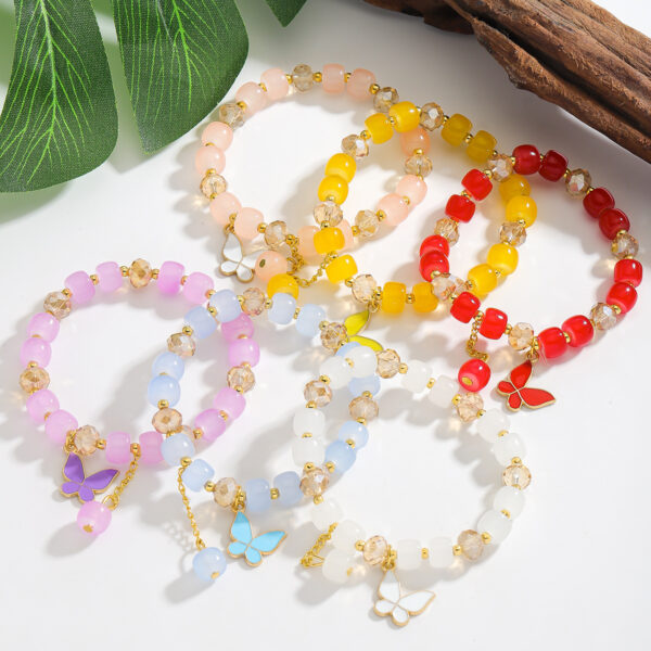 oly-bd9146813dc791ac7b2de4950aa88165 Wholesale Arrival Bracelet Glass Abacus Beads Handmade Woven Bracelet Butterfly Pendant Colorful Beads Bracelet Jewelry for Women