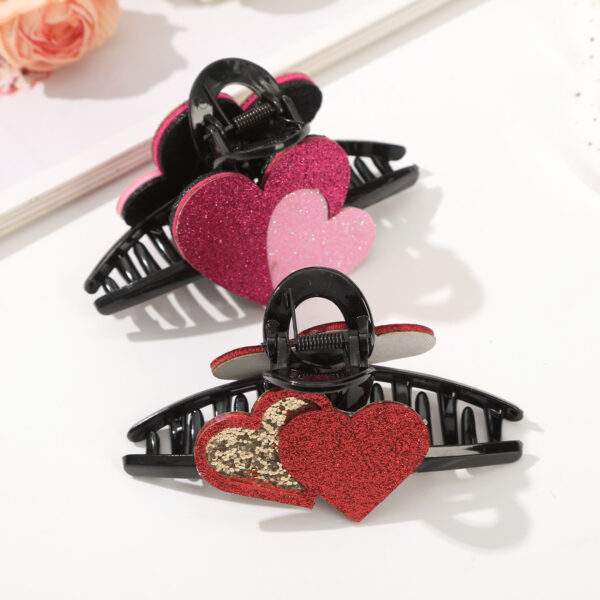 WholesaleValentine's Day Series Gold Powder Cloth Shiny Cupid Love DIY Grab Clip Hair Accessories Duckbill Clip