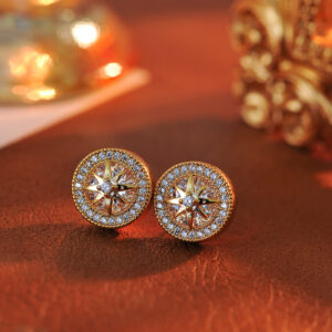 Eight-pointed star earrings d10025 gold