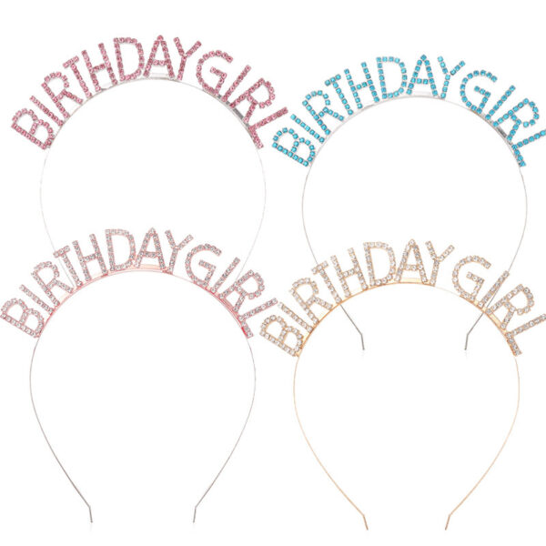 Wholesale BIRTHDAY GIRL BIRTHDAY Hairband Party BIRTHDAY Party Glitter Colorful Shoulder Belt Ceremony Belt Crown
