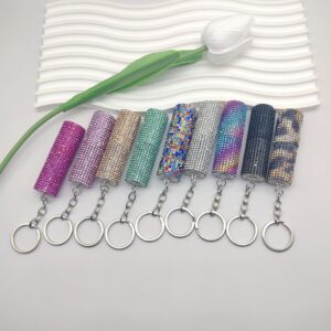 Wholesale Amazon Explosive Fashion Mini 5ml Diamond Split Perfum Bottle Keychain Small Exquisite Color Portable