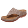 Wholesale women’s shoes summer sandals plus size hollow rhinestone thick bottom flip-flops women’s