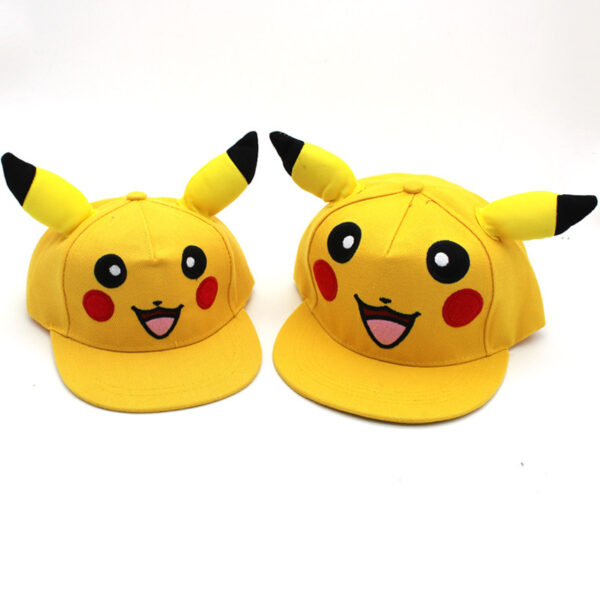 oly-bdcf5bf3dbe006b76f6903bc856f9eff Wholesale Explosions Hat Cute Cartoon Pikachu Parent-Child Hip-Hop Flat Hat Baseball Cap for Boys and Girls