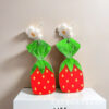oly-bde8c79a83d14df03218aa0c92477b76 Wholesale Acrylic Red Flower Strawberry Earrings Fresh and Sweet Niche Design Ear Studs All-match Earrings