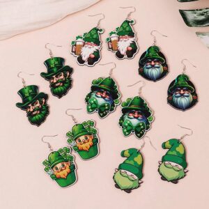 oly-be06010300d5a65fecea95e42c956841 Wholesale Ireland St. Patry Festival Theme Dwarf Wooden Earrings Green Series Holiday Earrings