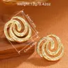 Wholesale Three-dimensional Geometric Stud Earrings For Women In Copper With KC Golden Water Plating And 0.03µm Thickness