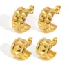 Wholesale PVD Coated Real Gold Plated 18K Gold C Shape 304 Stainless Steel Simple Style Shiny Waterproof Non Tarnish Earrings